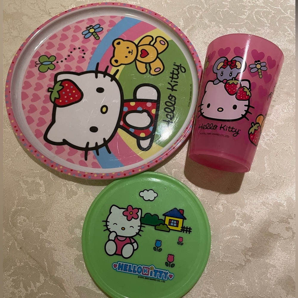 Hello Kitty Pink and Green Dining Set